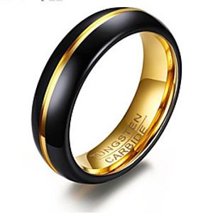 Men Band Ring Classic Gold / Black Tungsten Steel Stylish 1pc 7 8 9 10 11 / Men's miniinthebox