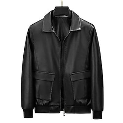 Men's Faux Leather Jacket Biker Jacket Motorcycle Jacket Outdoor Daily Wear Warm Pocket Fall Winter Plain Fashion Streetwear Lapel Regular Black Gray Jacket Lightinthebox Men's Faux Leather Jacket Biker Jacket Motorcycle Jacket Outdoor Daily Wear Warm Pocket Fall Winter Plain Fashion Streetwear Lapel Regular Black Gray Jacket Lightinthebox