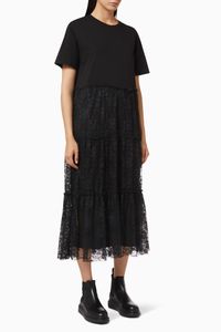 Jersey T-shirt Dress with Lace