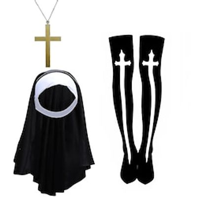 Nun Cosplay Costume Adults' Women's Cosplay Carnival Masquerade Carnival Masquerade Easy Halloween Costumes Lightinthebox