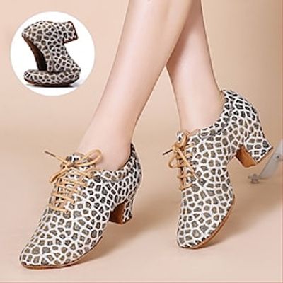 Women's Latin Shoes Practice Trainning Dance Shoes Performance Training Heel Cuban Heel Round Toe Lace-up Adults' Black Brown miniinthebox Women's Latin Shoes Practice Trainning Dance Shoes Performance Training Heel Cuban Heel Round Toe Lace-up Adults' Black Brown miniinthebox