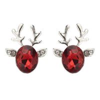 Cute Reindeer Crystal Stud Earrings