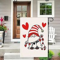 Valentine's Day Garden Flag 12x18Inch Outdoor Decorations Welcome Garden Patio Flag Love Heart Gnomes Yard Flag Double Sided Holiday Outdoor Flags 1pc Lightinthebox - thumbnail