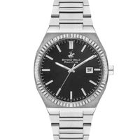 Beverly Hills Polo Club Men's 2315 Movement Watch, Analog Display and Metal Strap - BP3405X.350, Silver