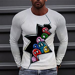 Men's Unisex Tee T shirt Shirt 3D Print Cartoon Graphic Prints Print Long Sleeve Daily Tops Casual Designer Big and Tall White miniinthebox
