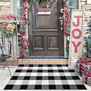 Christmas Plain Plaid Floor Mat Household Entrance Carpet Holiday Atmosphere Decorative Carpet Lightinthebox