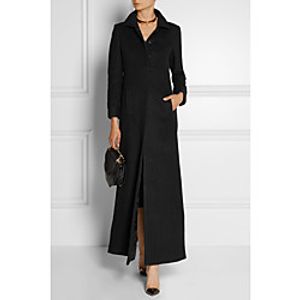 Women's Coat Daily Fall  Winter Long Coat Slim Basic Jacket Long Sleeve Solid Colored Black miniinthebox