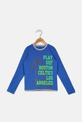 Kids Boys Boston Celtics Print T-Shirt  Blue