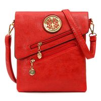 Women Casual Leisure PU Leather Zipper Messenger Shoulder Bags Crossbody Bags