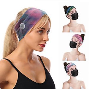 3 pcs Amazon Creative New tie-dye Fabric Headband Anti-Leaf Ladies Sports Color Wash Face Narrow Headgear Headband Lightinthebox