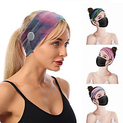3 pcs Amazon Creative New tie-dye Fabric Headband Anti-Leaf Ladies Sports Color Wash Face Narrow Headgear Headband Lightinthebox