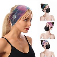 3 pcs Amazon Creative New tie-dye Fabric Headband Anti-Leaf Ladies Sports Color Wash Face Narrow Headgear Headband Lightinthebox - thumbnail