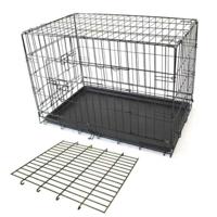 Mclovins 30 Double Door Foldable Dog Crate With Divider Size -76X42X52Cm