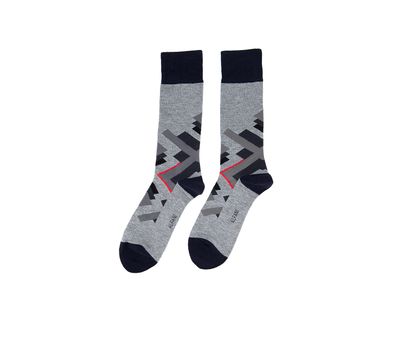 Mens Abstract Geometry Socks Navy/Grey Mens Abstract Geometry Socks Navy/Grey