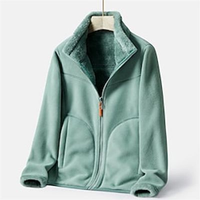 Women's Teddy Coat Fleece Sherpa Jacket Winter Coat Thermal Warm Windproof Jacket Zipper Stand Collar Street Outerwear Long Sleeve Fall Lightinthebox