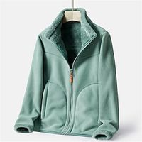 Women's Teddy Coat Fleece Sherpa Jacket Winter Coat Thermal Warm Windproof Jacket Zipper Stand Collar Street Outerwear Long Sleeve Fall Lightinthebox - thumbnail