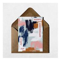 Bumble & Mouse Paint Stroke Anniversary Greeting Card (10.5 x 14.8cm) - thumbnail