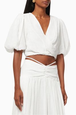 Luz Crop Top in Cotton Linen Luz Crop Top in Cotton Linen