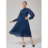 Elegant Geometric Chiffon Maxi Dress