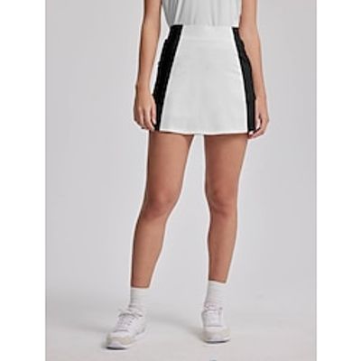 Women's Tennis Skirts Golf Skirts Black White Sun Protection Tennis Clothing Color Block Ladies Golf Attire Clothes Outfits Wear Apparel miniinthebox