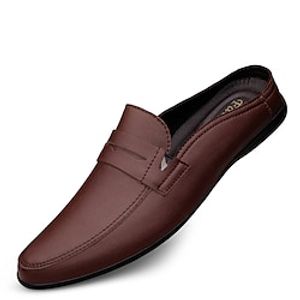 Men's Clogs  Mules Leather Shoes Vintage Casual Classic Daily Party  Evening Nappa Leather Cowhide Breathable Non-slipping Wear Proof Booties  Ankle Boots Black Brown White Spring Summer Lightinthebox
