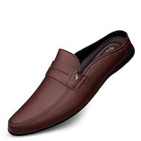 Men's Clogs  Mules Leather Shoes Vintage Casual Classic Daily Party  Evening Nappa Leather Cowhide Breathable Non-slipping Wear Proof Booties  Ankle Boots Black Brown White Spring Summer Lightinthebox - thumbnail