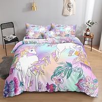 Cartoon Pattern 3-Piece Duvet Cover Set Hotel Bedding Sets Comforter Cover with Soft Lightweight Microfiber, Include 1 Duvet Cover, 2 Pillowcases (1 Pillowcase for Twin/Single) miniinthebox - thumbnail