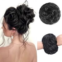 1PC Messy Bun Hair Piece Messy Hair Bun Scrunchies for Women Wavy Curly Chignon Ponytail Hair Extensions Synthetic Thick Tousled Updo Bun Lightinthebox