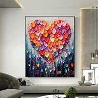 Handmade Oil Painting Canvas Wall Art Decor Original Colored love  for Home Decor With Stretched FrameWithout Inner Frame Painting miniinthebox