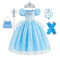 Sleeping Beauty Princess Cinderella Aurora Dress Cosplay Costume Outfits Girls' Movie Cosplay Cute Pink Blue Dress Bag Necklace Halloween Children's Day Polyester Lightinthebox - thumbnail