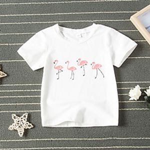 Kids Girls' T shirt Tee Short Sleeve Animal Print White Children Tops All Seasons Active Regular Fit 3-6 Years miniinthebox