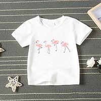 Kids Girls' T shirt Tee Short Sleeve Animal Print White Children Tops All Seasons Active Regular Fit 3-6 Years miniinthebox - thumbnail
