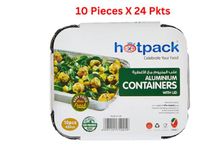 Hotpack Aluminium Container Base With Lid 147x122x40mm 420 Milliliters 10 Pieces - HSM8342