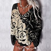 Women's Sweatshirt Pullover Floral Active Sportswear Print Yellow Pink Blue Casual Sports V Neck Long Sleeve Top Micro-elastic Fall  Winter Lightinthebox - thumbnail