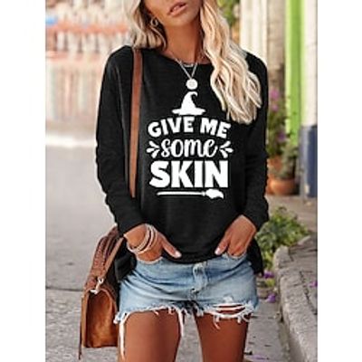 Men's Pullover Green Blue Pink Khaki Gray Round Neck Letter Print Halloween Casual Hot Stamping Casual Halloween Fall Spring Clothing Apparel Hoodies Sweatshirts  miniinthebox