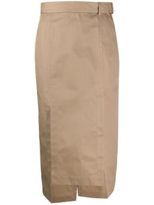 Eudon Choi fitted slit detail pencil skirt - NEUTRALS