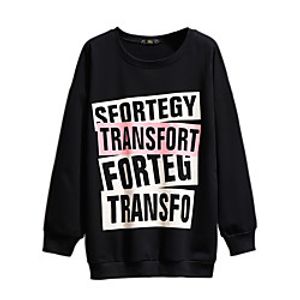 Women's Plus Size Tops Pullover Hoodie Sweatshirt Letter Long Sleeve Crew Neck Streetwear Winter Autumn Blushing Pink Green Black Big Size XL 2XL 3XL 4XL 5XL miniinthebox
