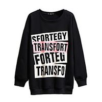 Women's Plus Size Tops Pullover Hoodie Sweatshirt Letter Long Sleeve Crew Neck Streetwear Winter Autumn Blushing Pink Green Black Big Size XL 2XL 3XL 4XL 5XL miniinthebox - thumbnail