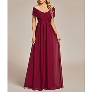 A-Line Wedding Guest Dresses Elegant Dress Wedding Party Floor Length Sleeveless Strapless Chiffon with Pleats 2023 miniinthebox