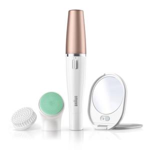 Braun FaceSpa 851 | 3 in 1 Facial Epilator | Cleansing and Vitalization | White Bronze Color