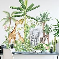 Wall Sticker Banana Fan Animal Oasis Wall StickersSelf Adhesive Stickers For Living Room And Bedroom Decoration miniinthebox - thumbnail