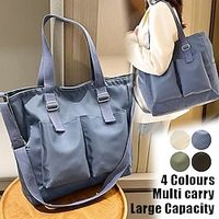 Women's Crossbody Bag Tote Shoulder Bag Diaper Bag Tote Oxford Cloth Outdoor Shopping Daily Zipper Large Capacity Lightweight Durable Solid Color off white Black Blue Lightinthebox - thumbnail