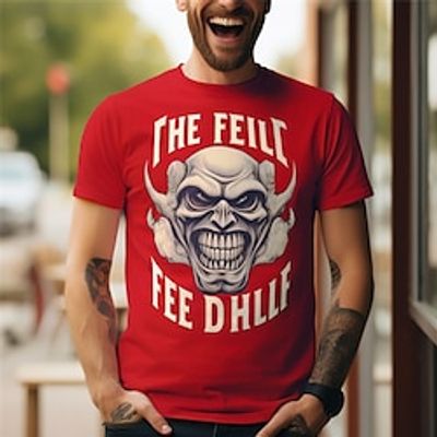 Monster Red T shirt Tee Men's Graphic Cotton Blend Shirt Sports Classic Shirt Short Sleeve Comfortable Tee Sports Outdoor Holiday Summer Fashion Designer Clothing S M L XL XXL XXXL Lightinthebox