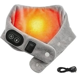Heated Neck Wrap for Neck Pain Relief USB Powered Neck Heating Pad with Vibrations Electric Heat Neck Warmer 3 Heat  Massage Settings Heat Therapy for Soreness  Stiffness Relief miniinthebox