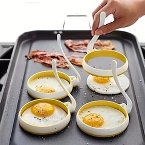 2pcs Silicone Egg Rings Pancake Molds Set - Silicon Egg Shaper Form For Pancake Patties  English Muffin - Grey Crumpet Rings Grill Mold For Frying Pan - Round Omelette Rings Patty Egg Circles Lightinthebox