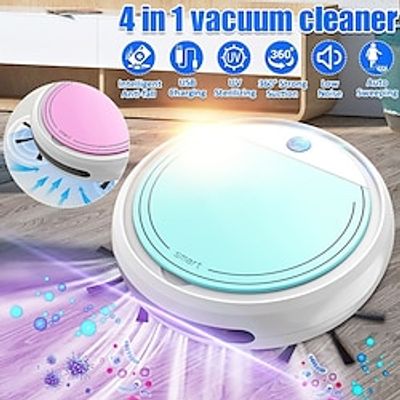 4 IN 1 Function Strong Suction  New Smart Sweeping Robot Automatic Vacuum Cleaner Powerful Dust Catcher with UV Sterilization Function for Home Office Floor Garbage  Dirt Cleaning Lightinthebox