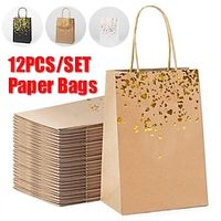 12PCS Bronzing Love Heart Printed Paper Bags Gift Packaging Bag Lightinthebox - thumbnail