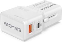 Promate International Travel Adapter With Type-C 20W Pd Port, TRIPLUG-PD20.WHITE - thumbnail