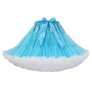 Women's Skirt Petticoat Above Knee Organza Blue Purple Pink White Skirts Summer Pleated Layered Tulle Lined Active Princess Lolita Casual Tutus Performance Homecoming One-Size  Loose Fit Lightinthebox