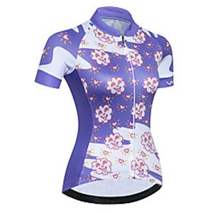 21Grams Women's Short Sleeve Cycling Jersey Summer Spandex Polyester Purple Bike Jersey Top Mountain Bike MTB Road Bike Cycling Quick Dry Moisture Wicking Breathable Sports Clothing Apparel miniinthebox